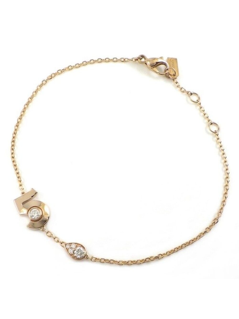 Chanel Bracelet Extra de No. 5 Drop Motif 5 Point Diamond Total 18k Pink Gold